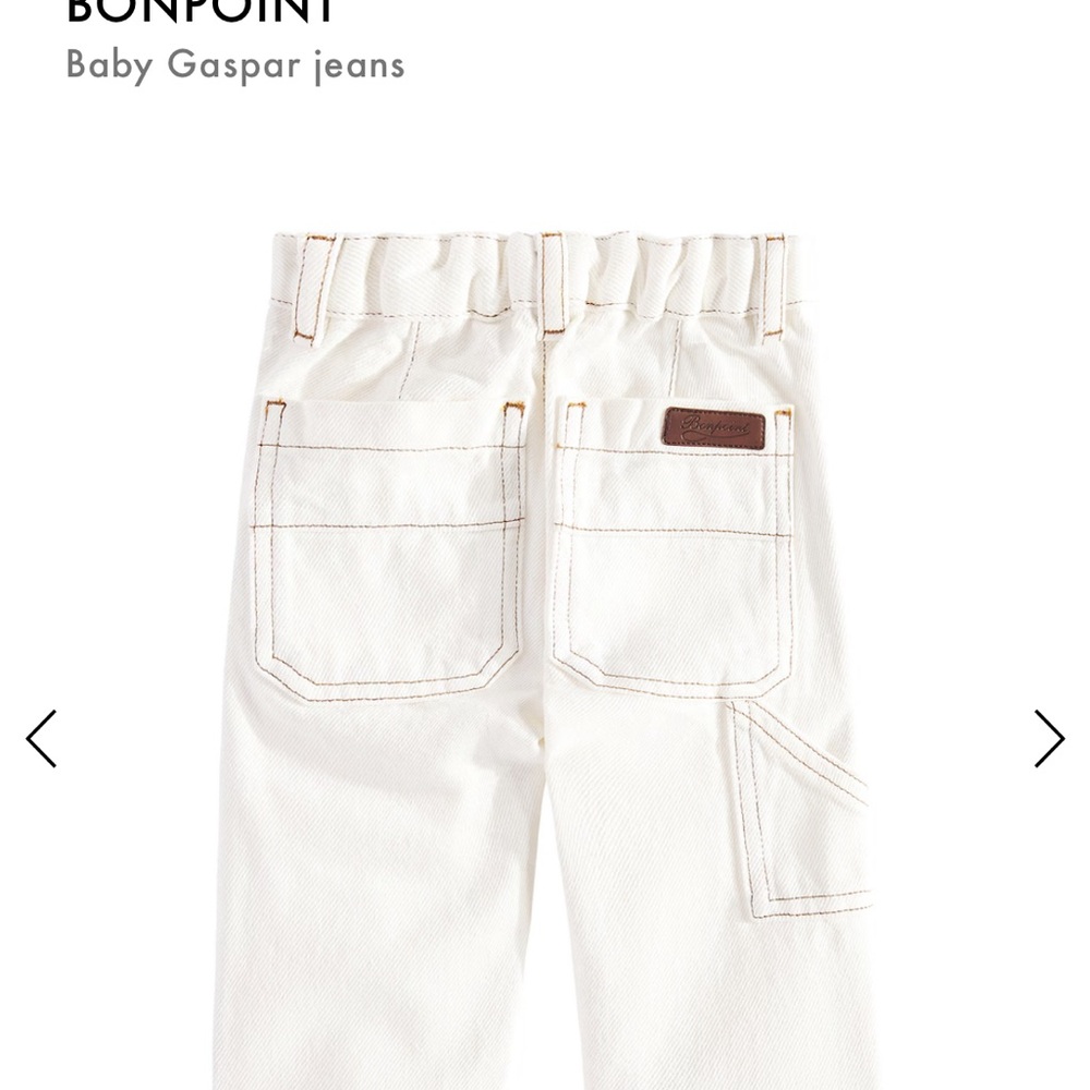 Bonpoint White Jeans Straight-Leg Durable - Picture 2 of 4